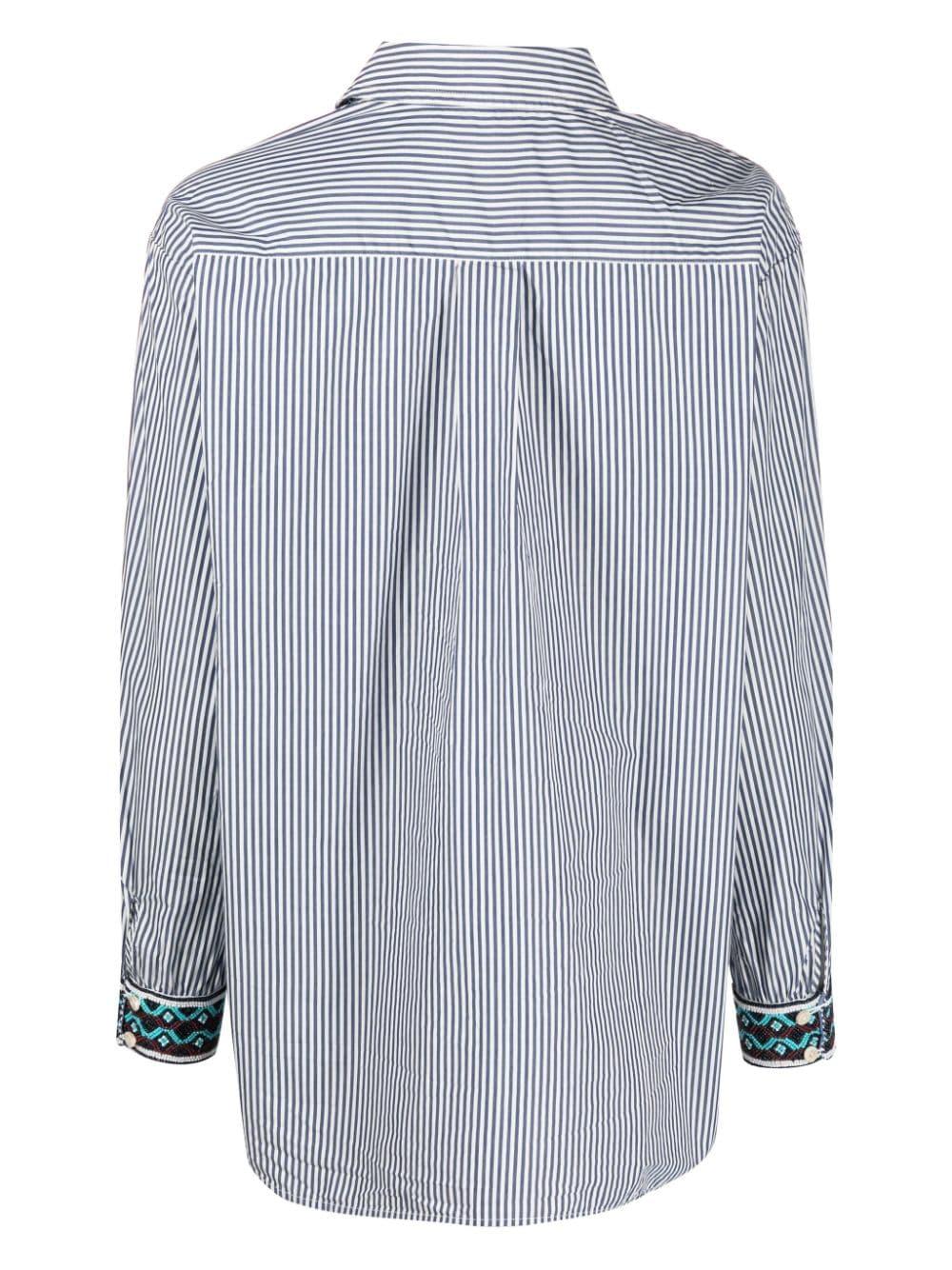 Camicia bianca e blu a righe donna 173204 6405 Scotch & Soda 