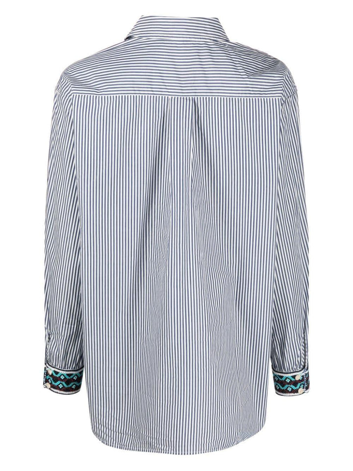 Camicia bianca e blu a righe donna 173204 6405 Scotch & Soda 