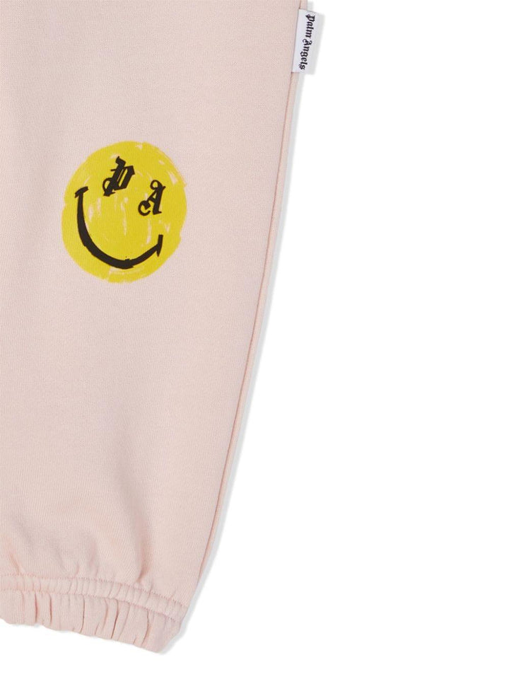 Pantaloni sportivi rosa chiaro neonata con stampa PGXD002F23FLE003 3315 PALM ANGELS KIDS 