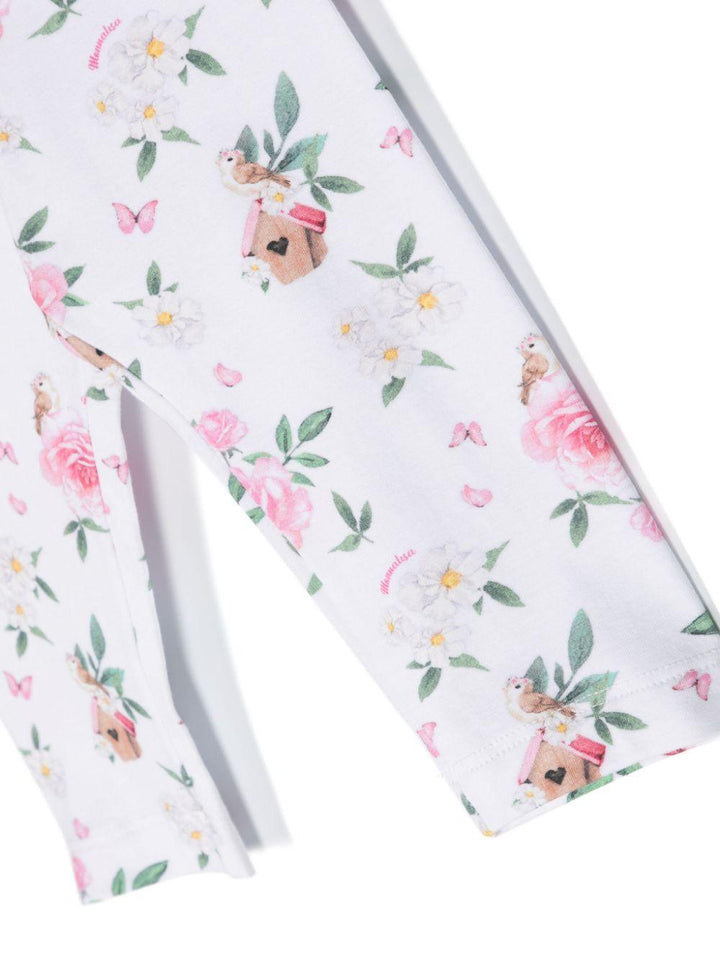 Leggins bianco/multicolor neonata