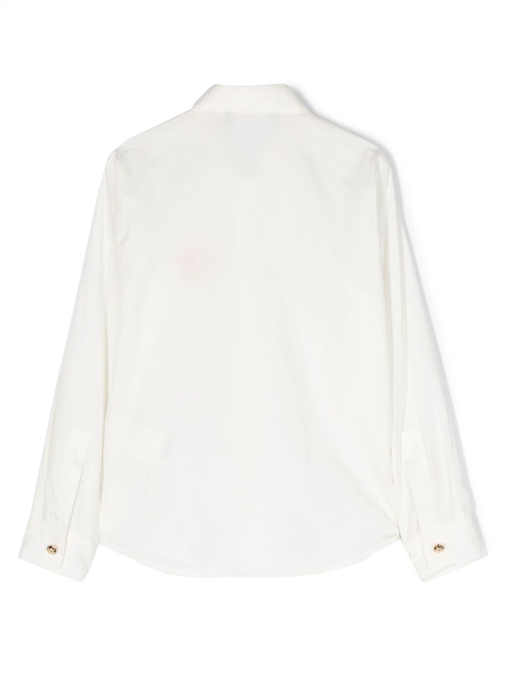 Camicia bianca bambino con logo color oro