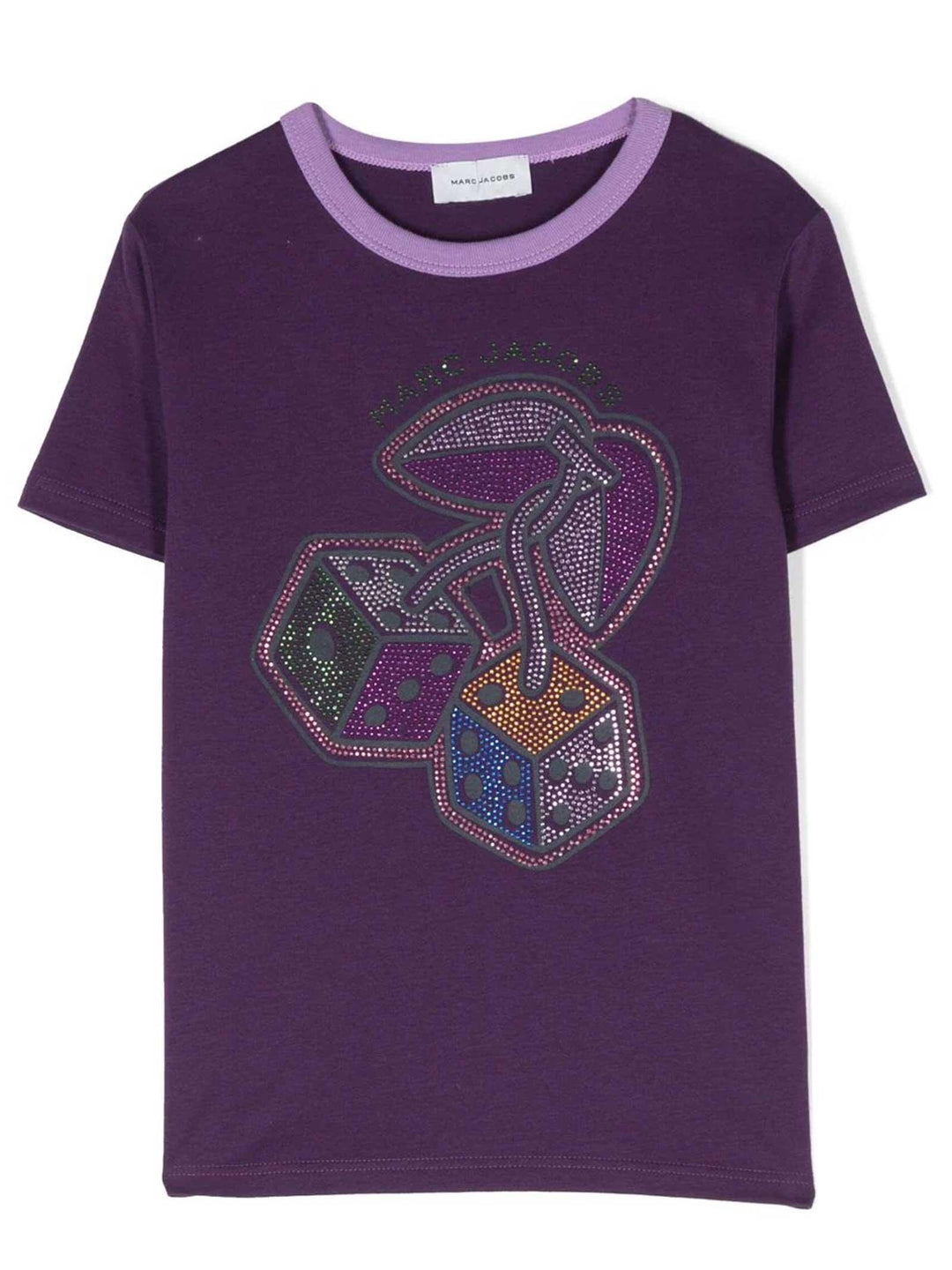 T-shirt viola bambina con applicazioni W15669 923 Marc Jacobs Kids 