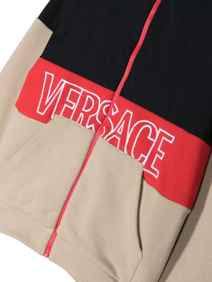 felpa nero/beige bambino