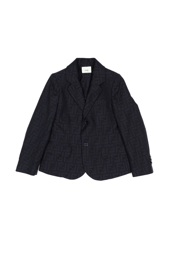 Giacca blu bambino,logo tramato