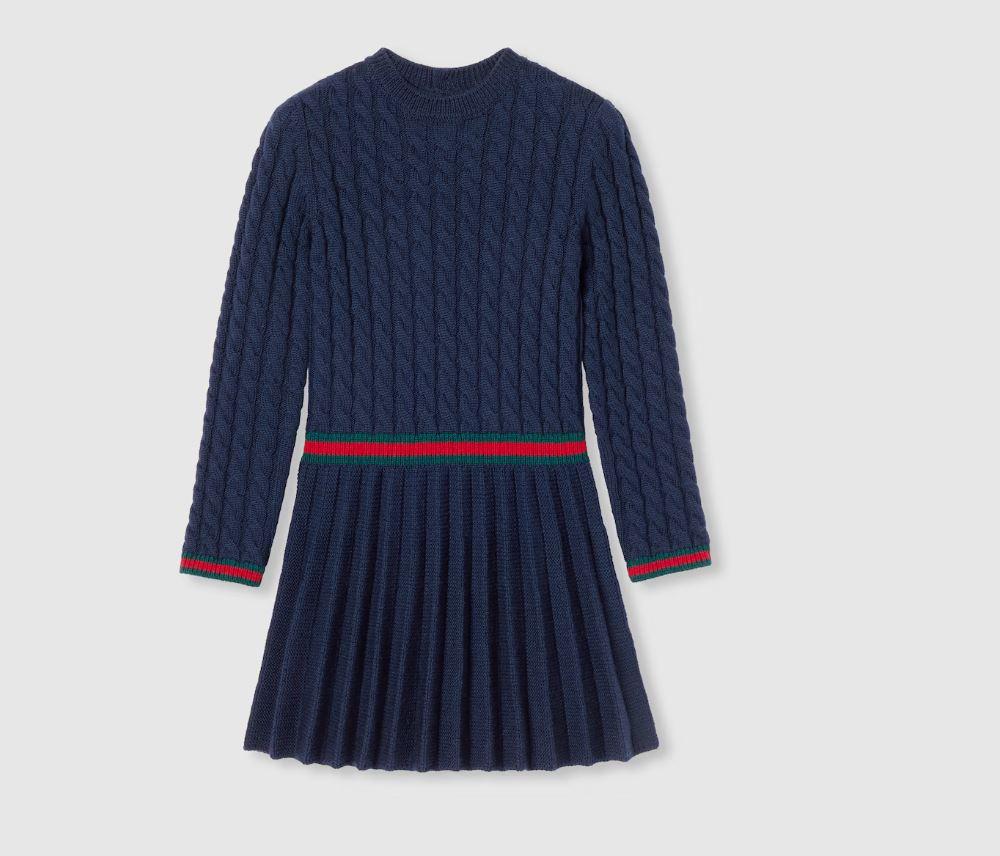 abito blu bambina 828450XKEZ4 4180 GUCCI KIDS 