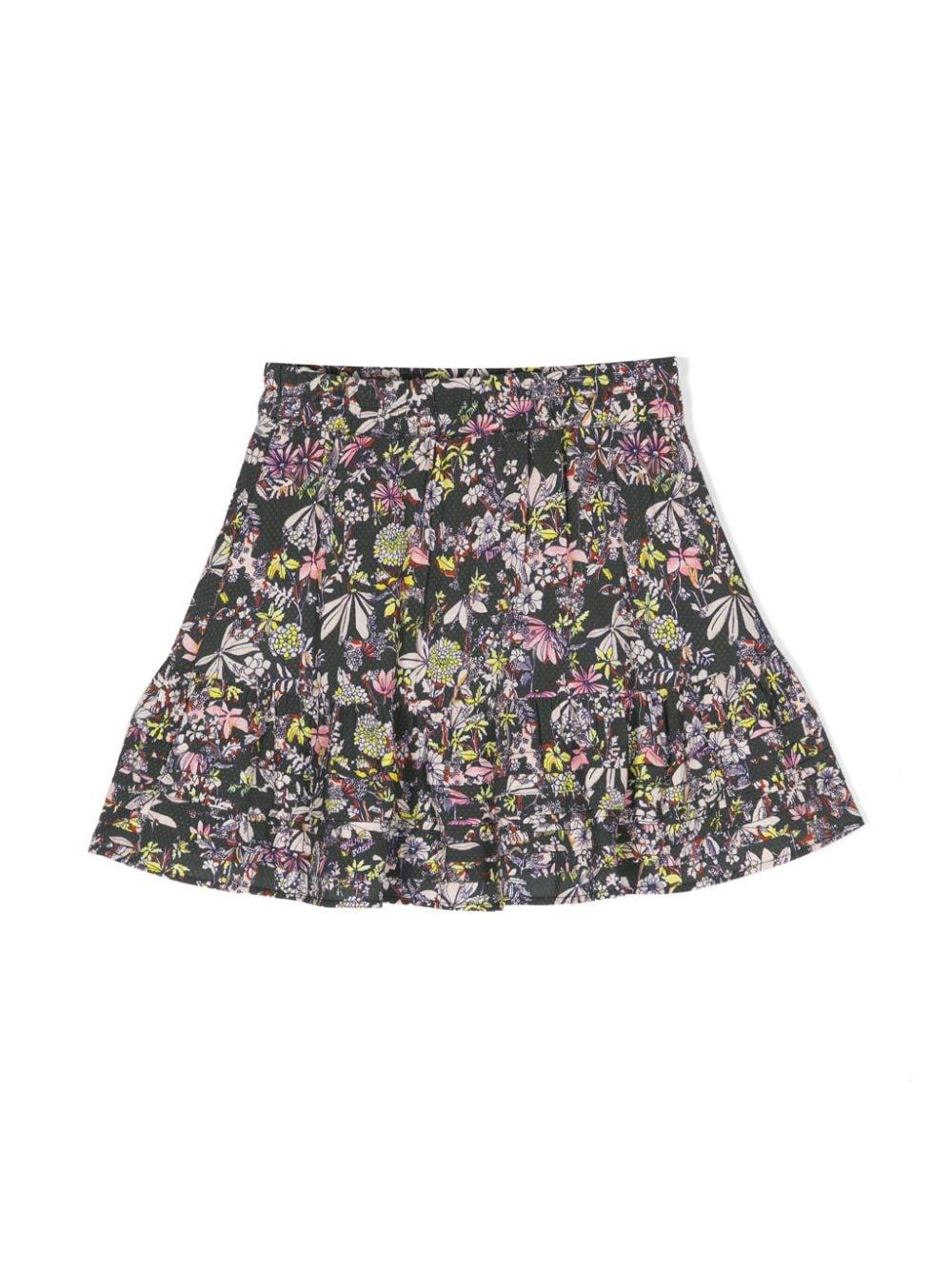 Gonna bambina nera/multicolore