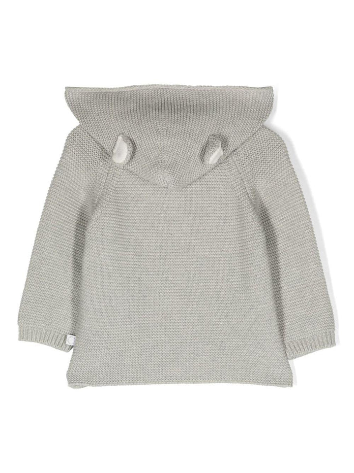 Cardigan grigio neonato con cappuccio