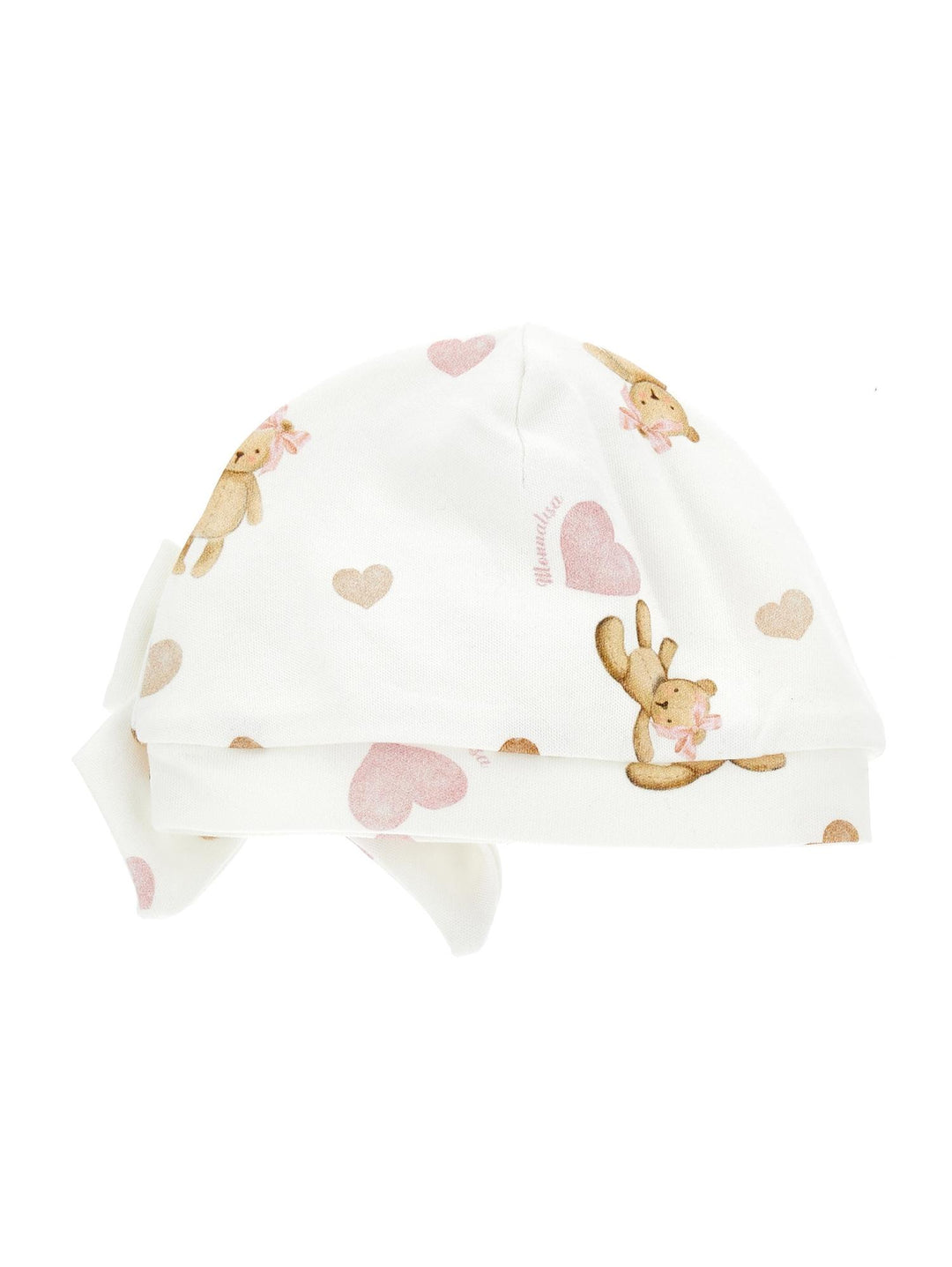 Berretto bianco neonata con stampa 35B0062099 0001 Monnalisa kids 