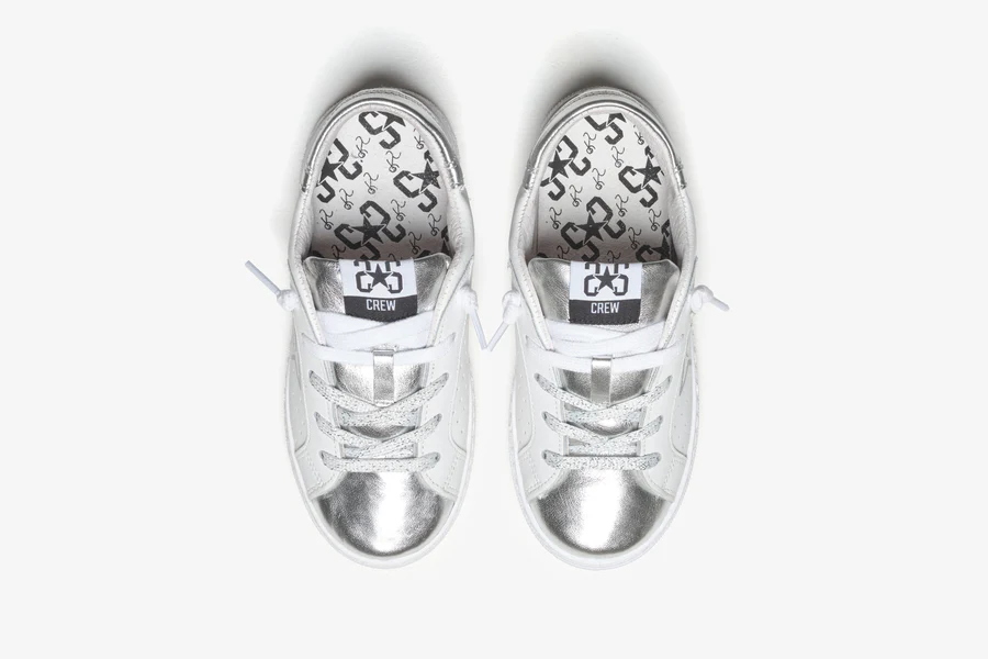 sneakers bianco/argento bambina