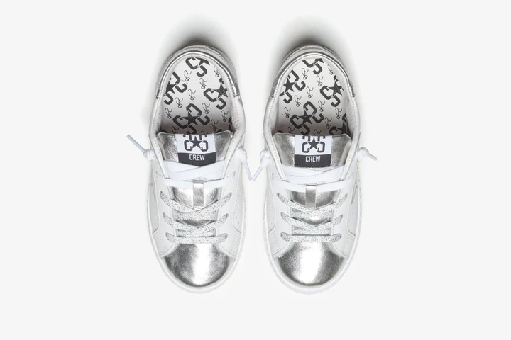sneakers bianco/argento bambina