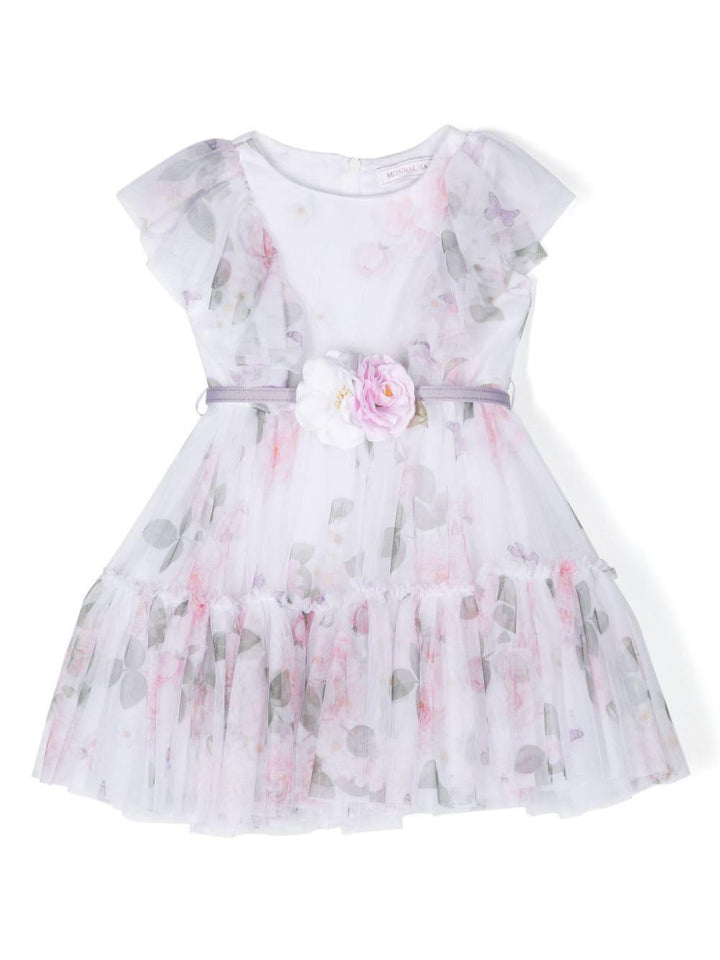 Abito bianco/multicolor bambina