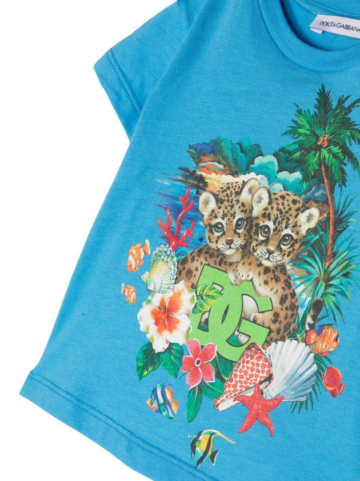 t-shirt celeste neonato