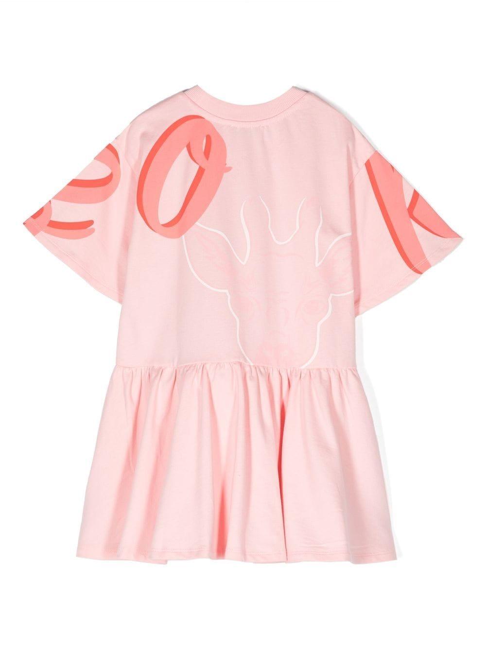 Abito rosa bambina K12293 46G KENZO KIDS 