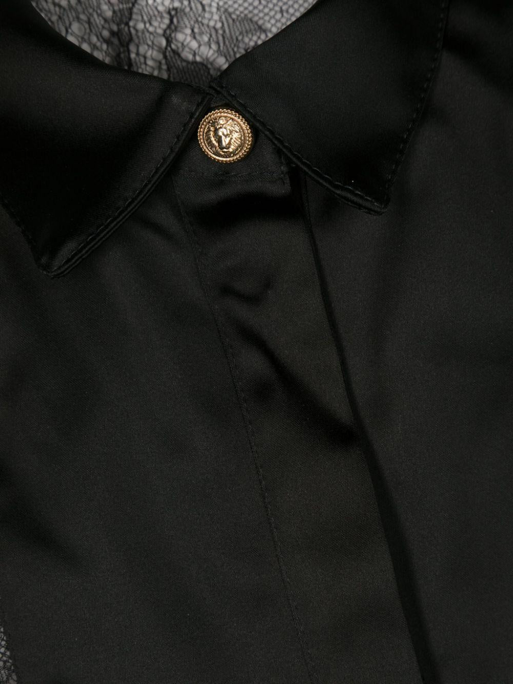 Camicia nera pizzo chantilly bambina