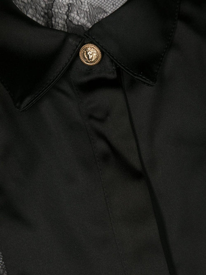 Camicia nera pizzo chantilly bambina