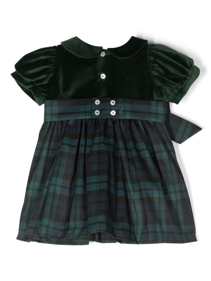 Abito a quadri verde neonata