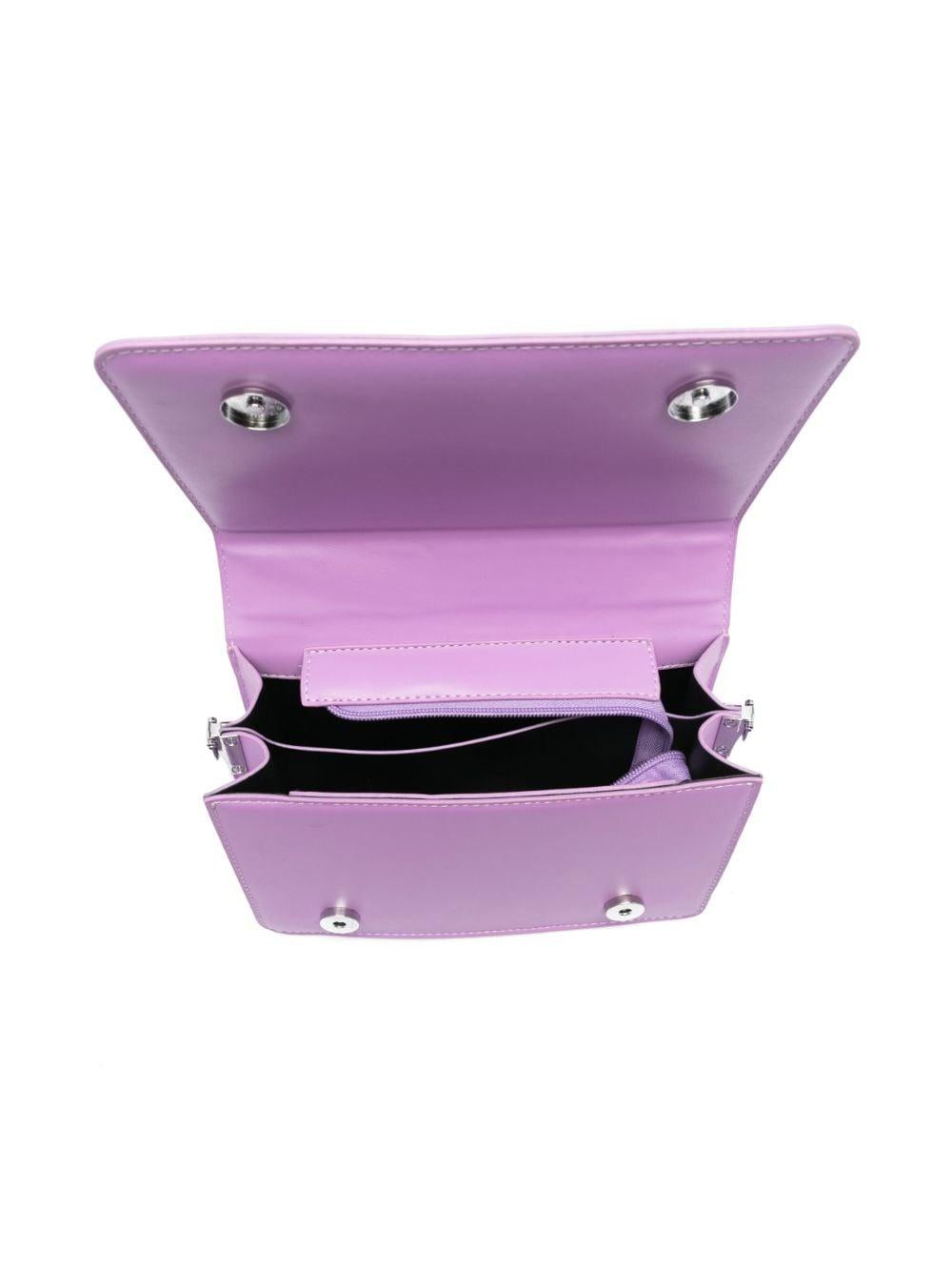 Borsa lilla bambina a spalla con logo goffrato 17B0112755 0065 Monnalisa kids 