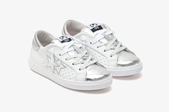 sneakers bianco/argento bambina