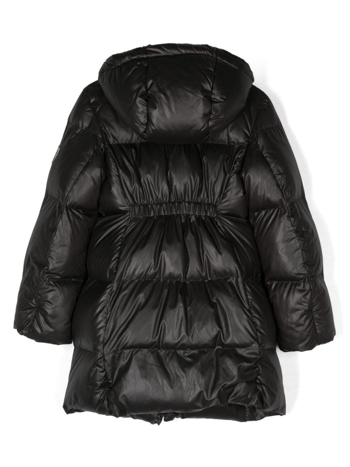 Piumino nero bambina con cappuccio 17B1002040 0050 Monnalisa kids 