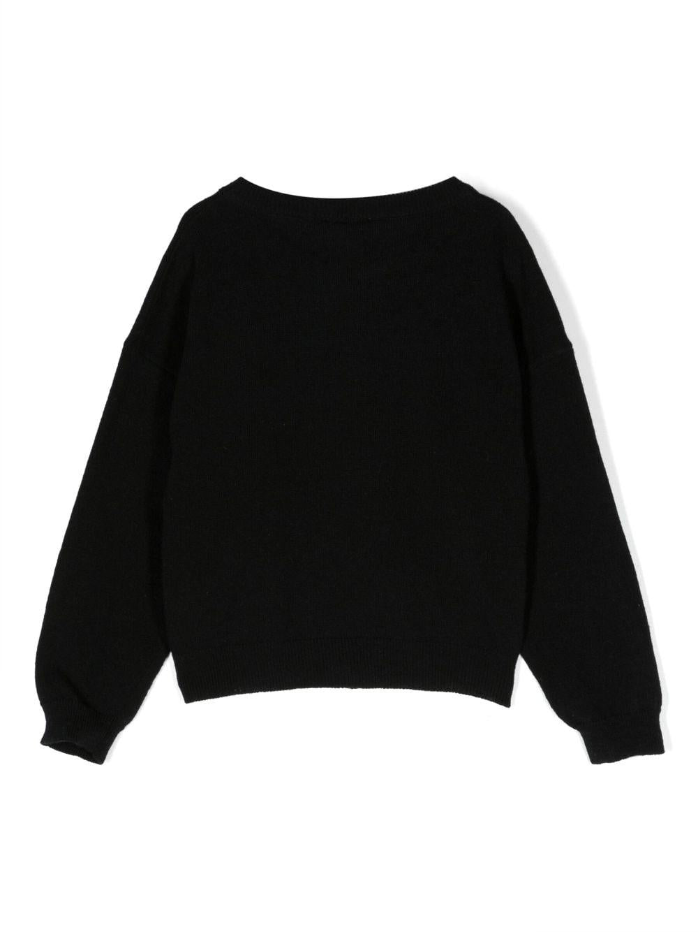 Cardigan nero bambina 17B8012052 0050 Monnalisa kids 