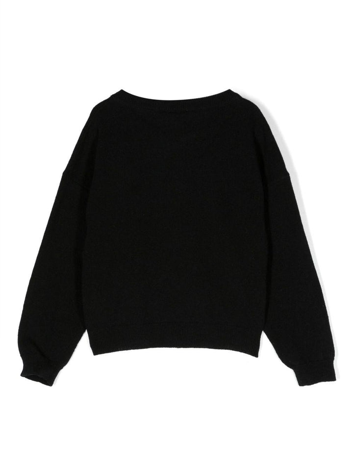 Cardigan nero bambina 17B8012052 0050 Monnalisa kids 