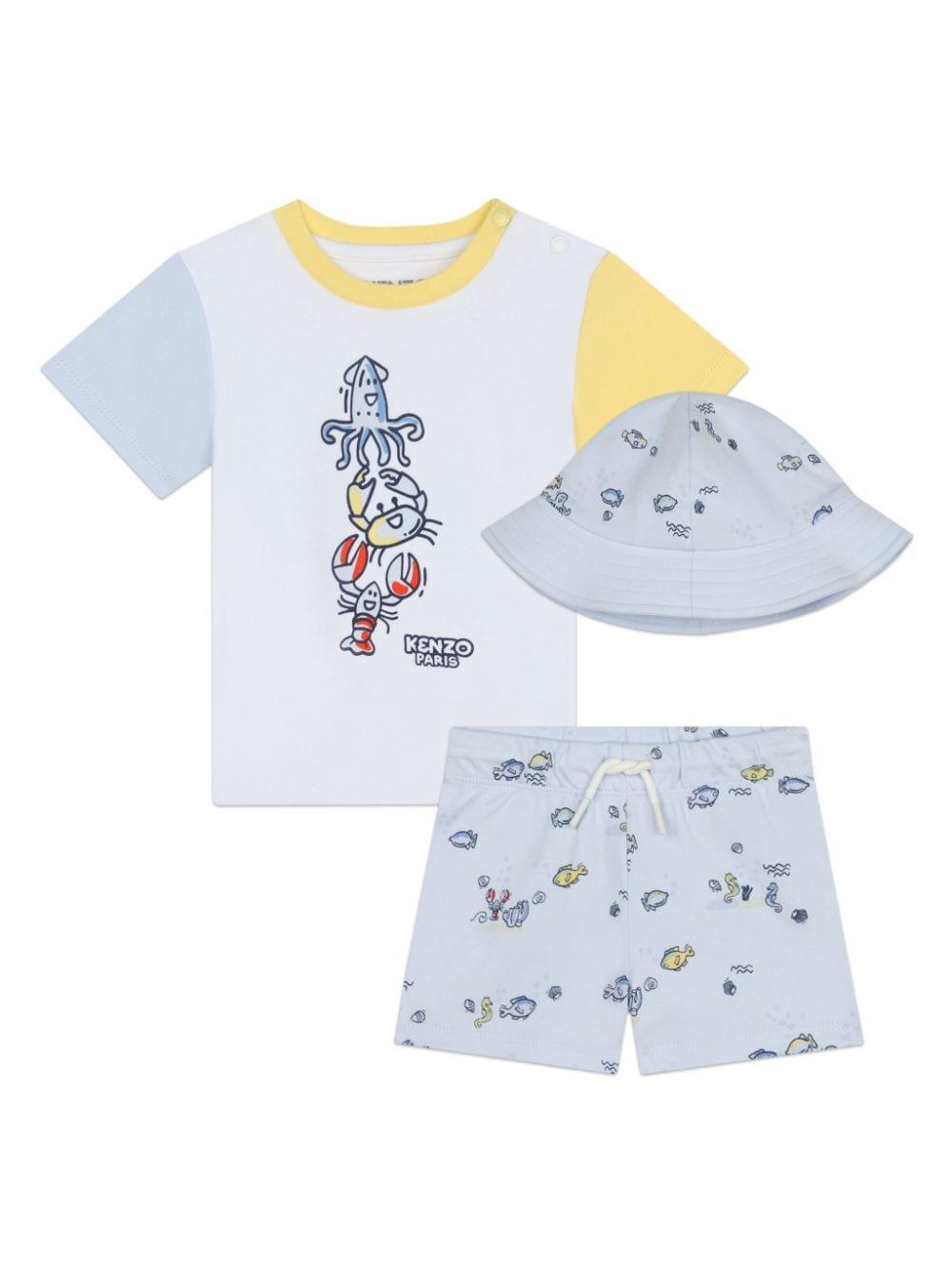 Set neonato azzurro cielo K60064 10P KENZO KIDS 
