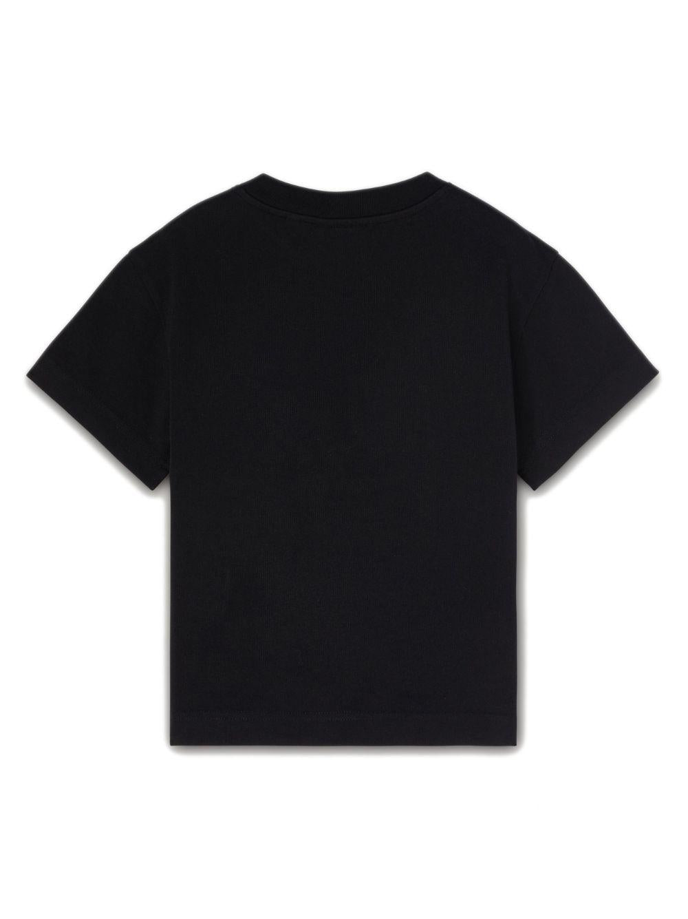 T-shirt nera bambino con stampa multicolor PBAA003F23JER006 1015 PALM ANGELS KIDS 