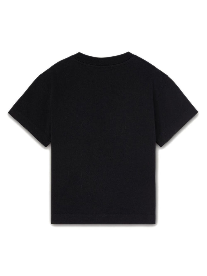 T-shirt nera bambino con stampa multicolor PBAA003F23JER006 1015 PALM ANGELS KIDS 
