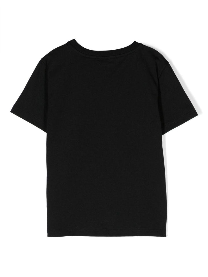 T-shirt nera bambino con applicazione H25452 09B Givenchy Kids 