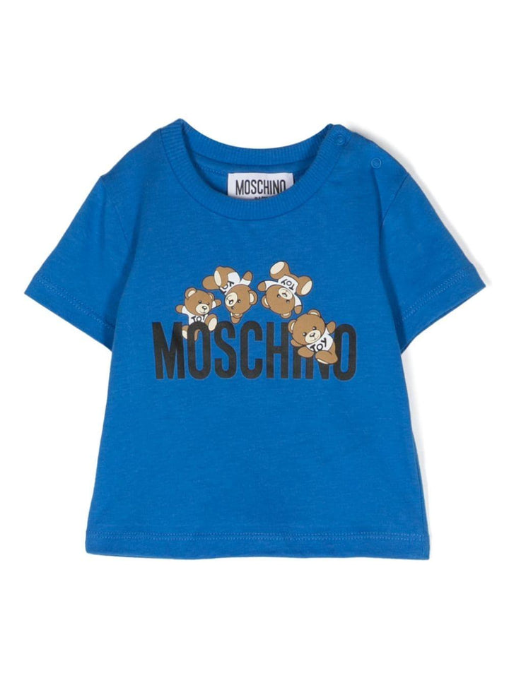 T-shirt blu/multicolore neonata