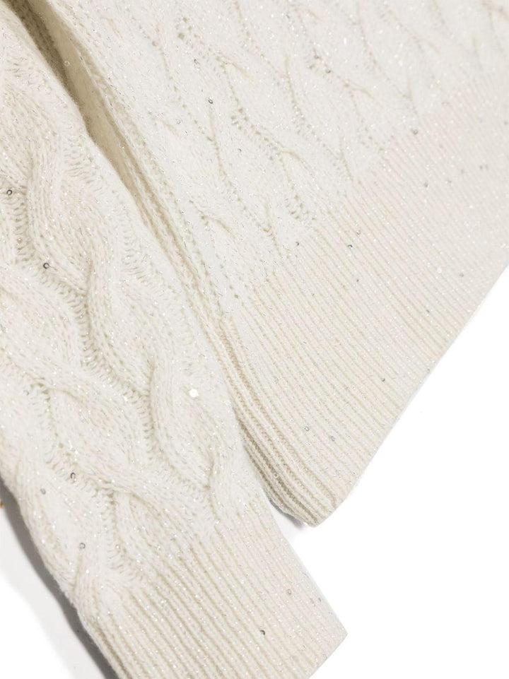 Maglione bianco avorio bambina