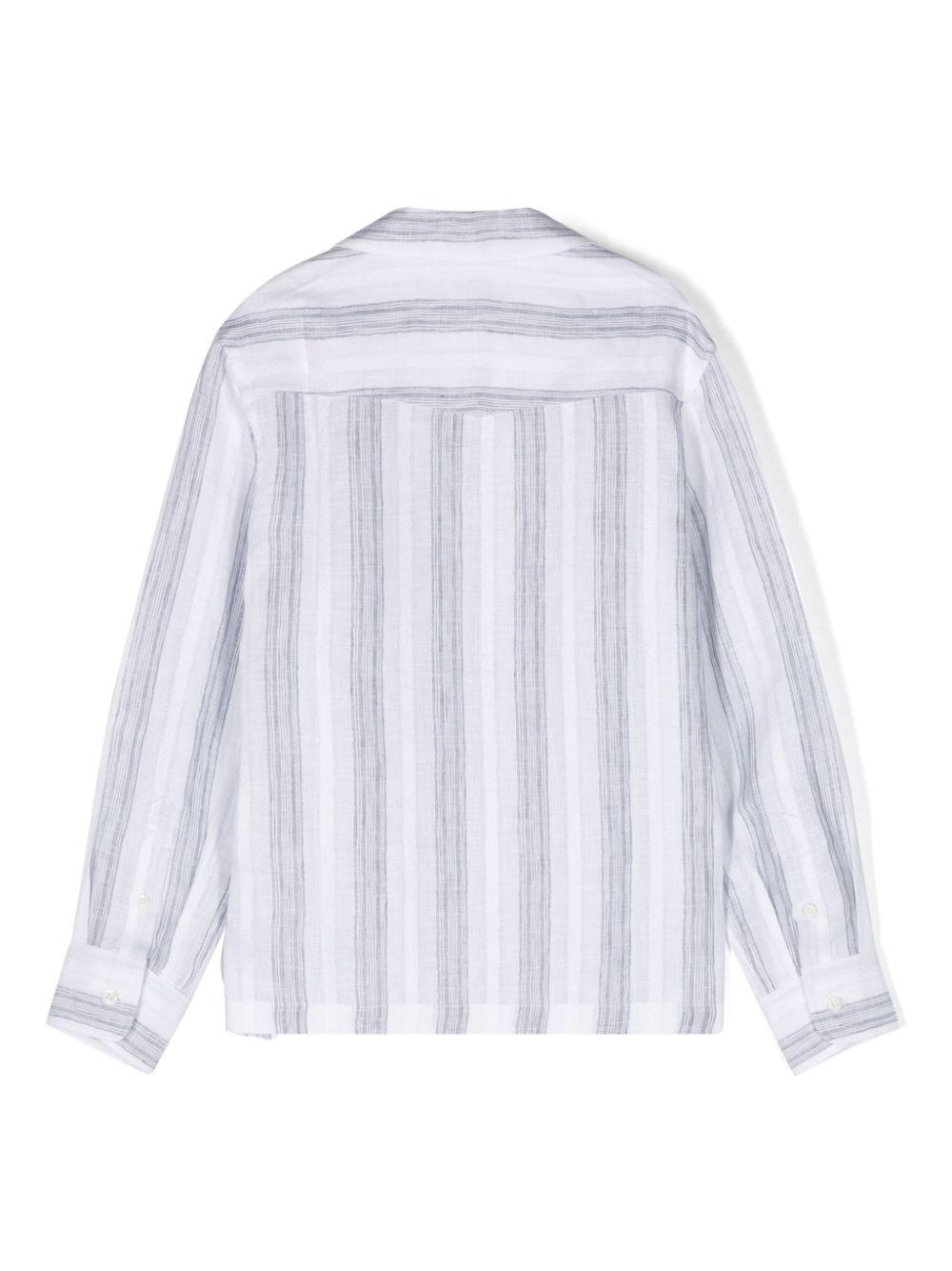 Camicia bianca vaniglia/grigia bambino