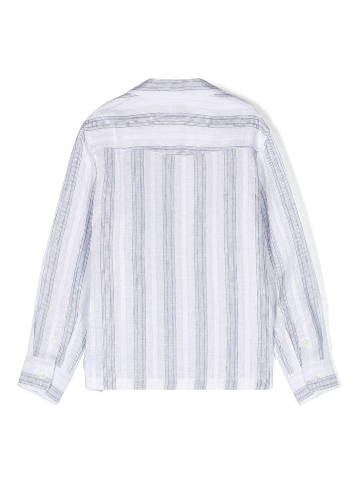 Camicia bianca vaniglia/grigia bambino