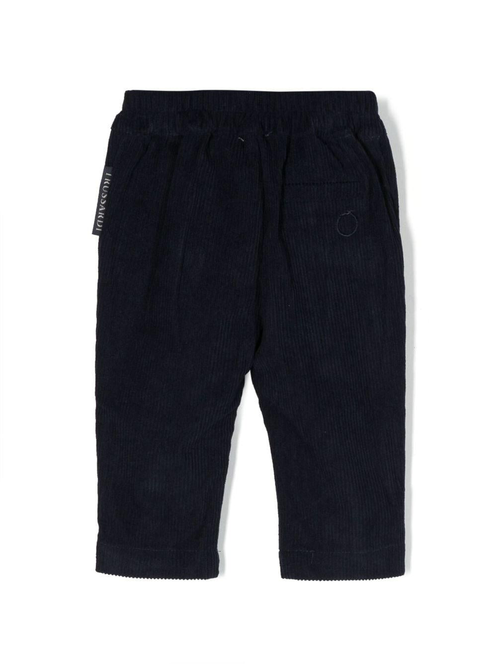 Pantaloni blu navy unisex con logo ricamato