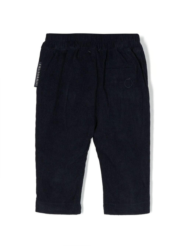 Pantaloni blu navy unisex con logo ricamato