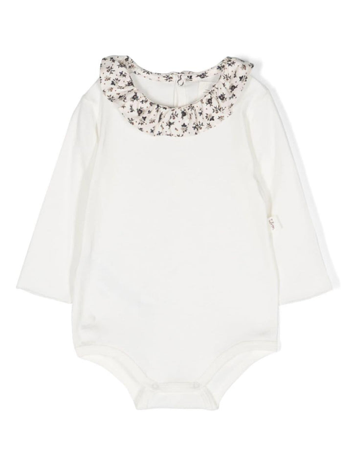 Body bianco neonata con motivo a fiori