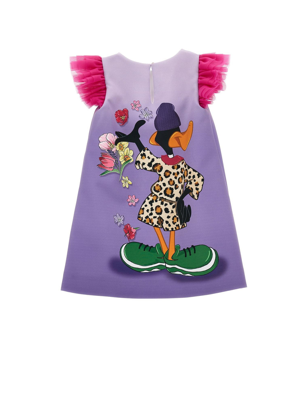 Abito lilla smanicato bambina con stampa 'Duffy Duck' 11B9152306 0084 Monnalisa kids 
