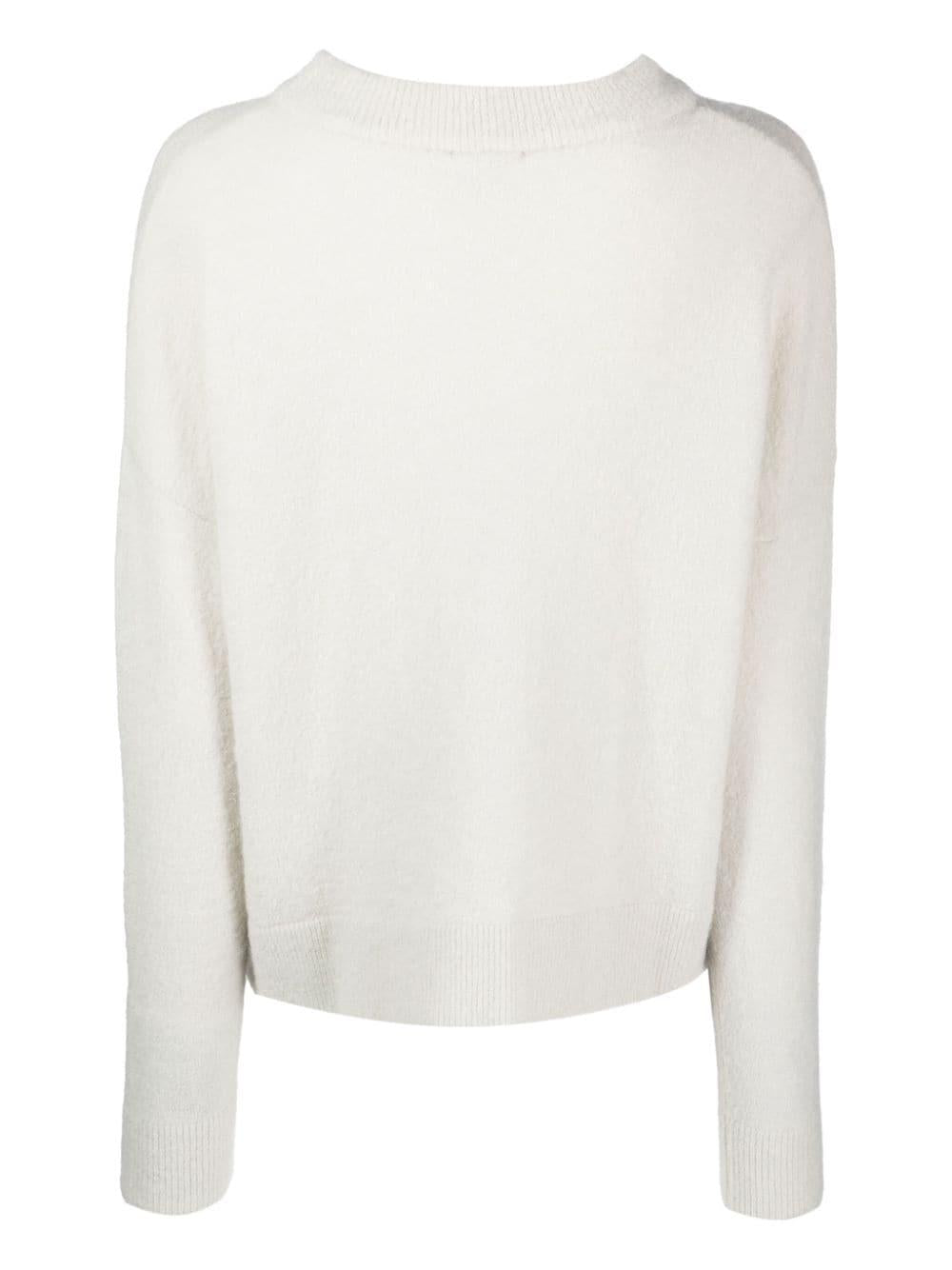 Maglione bianco gesso donna
