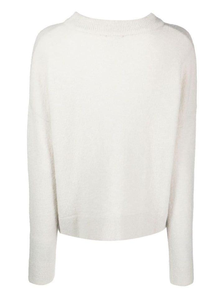 Maglione bianco gesso donna