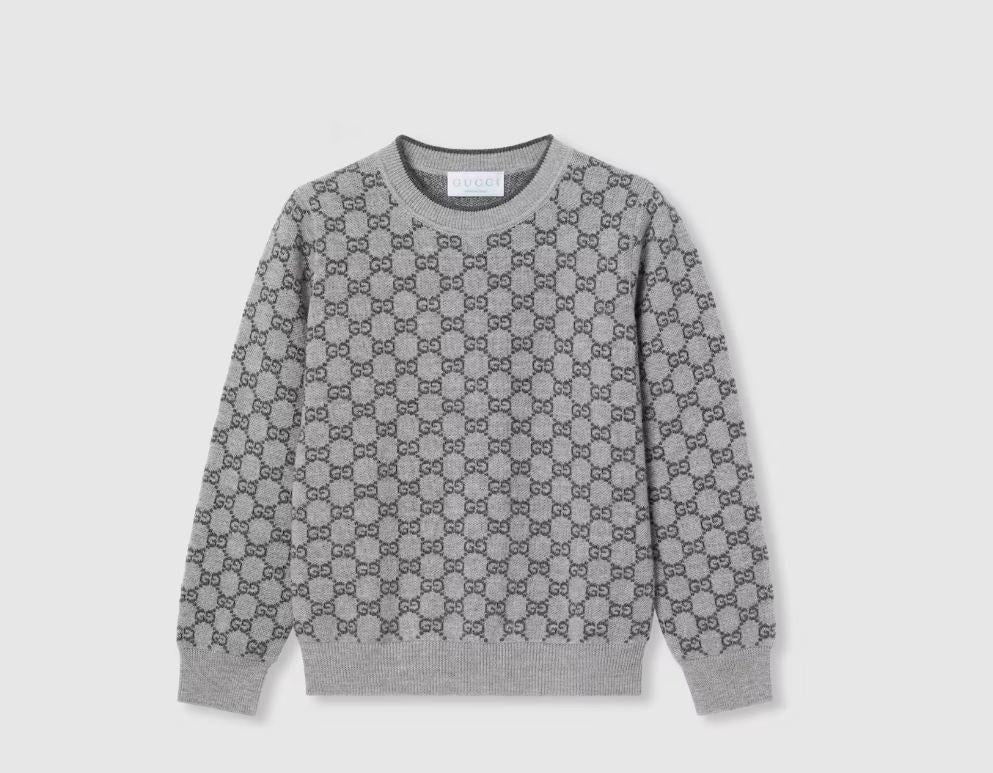 maglia grigia bambino 834349XKEZO 1018 GUCCI KIDS 