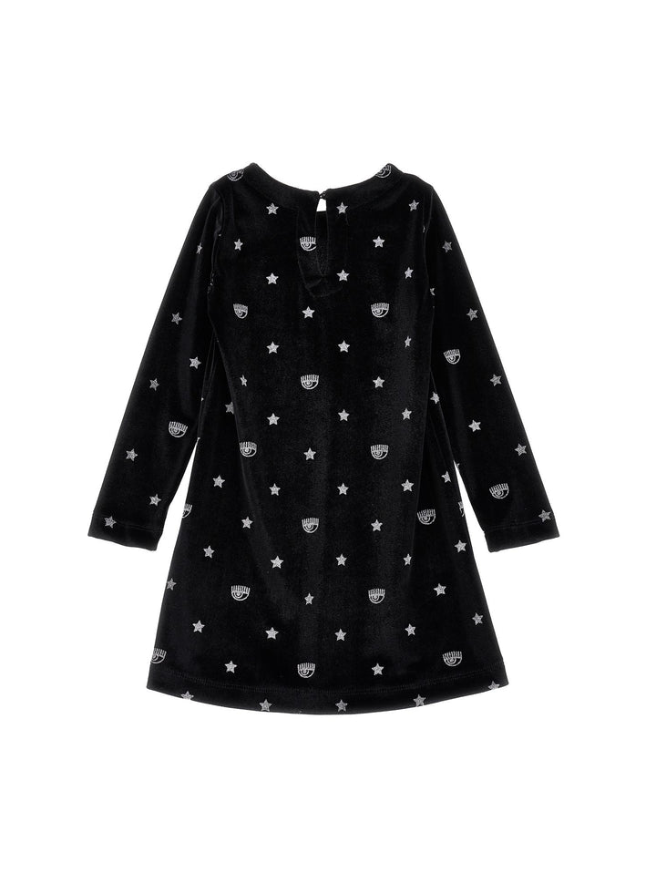 Abito nero bambina con applicazione