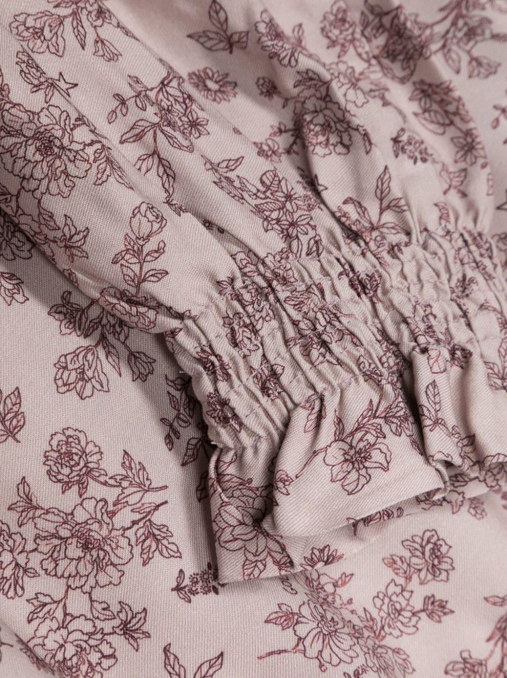 Top a fiori rosa scuro bambina