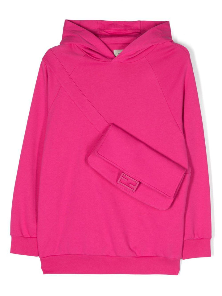 Felpa in cotone fucsia bambina