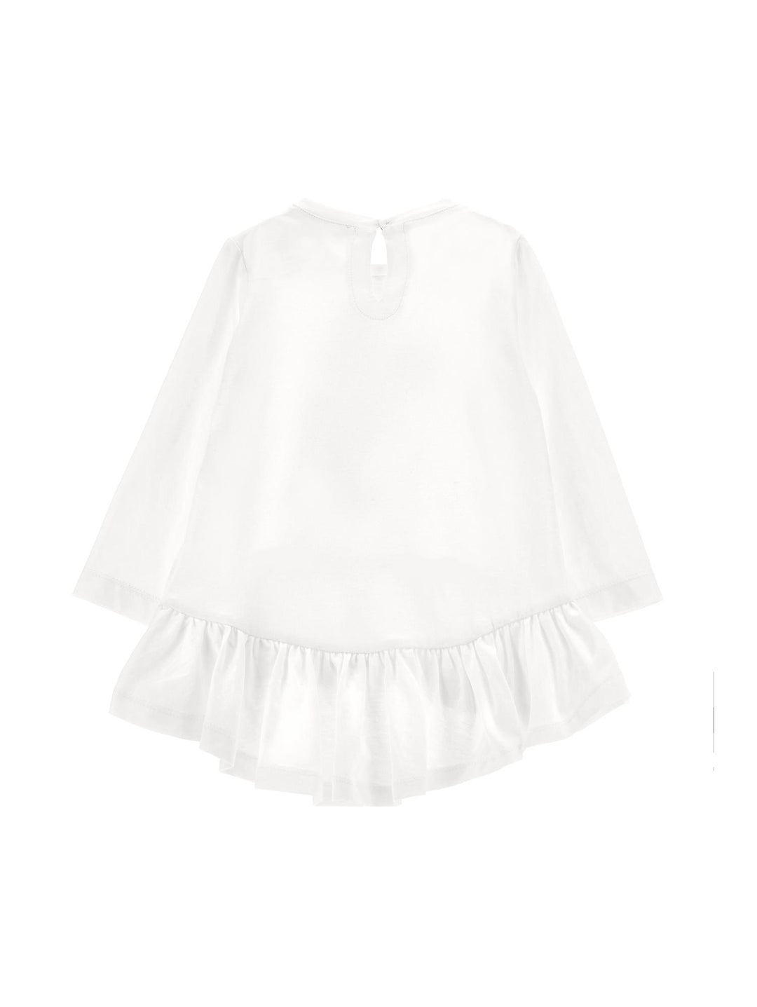 T-shirt bianca neonata con stampa e gonna 39B6122011 0001 Monnalisa kids 