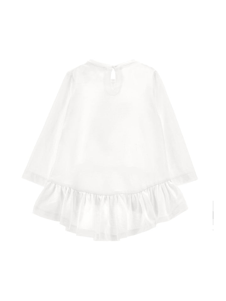 T-shirt bianca neonata con stampa e gonna 39B6122011 0001 Monnalisa kids 