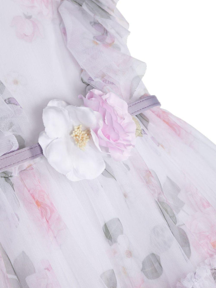 Abito bianco/multicolor bambina
