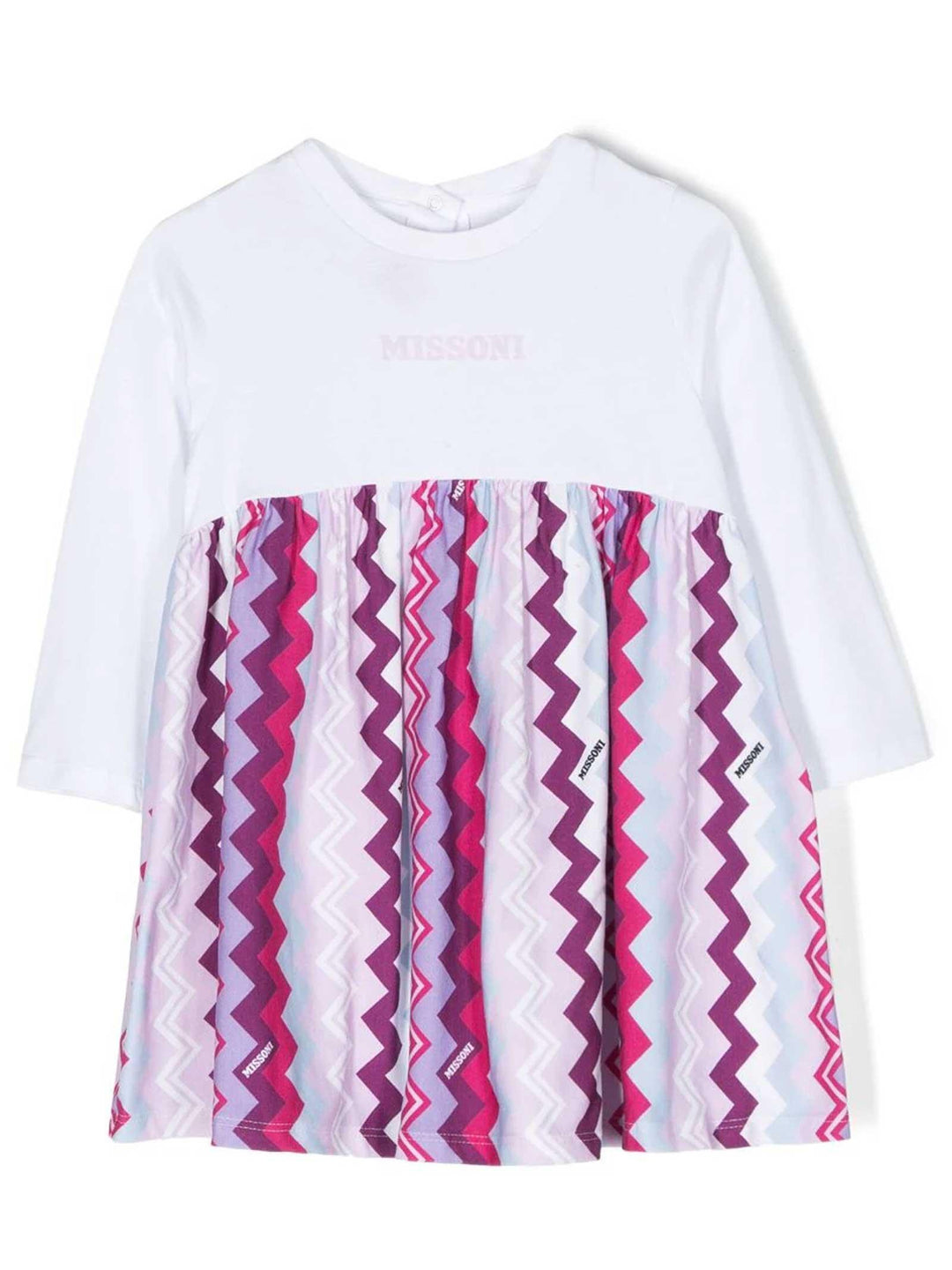 Abito bianco e fucsia bambina MT1020J0319 579MC MISSONI KIDS 