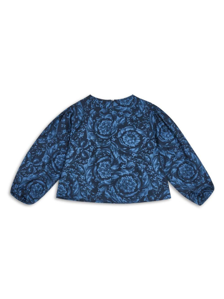 Blusa bambina blu polvere