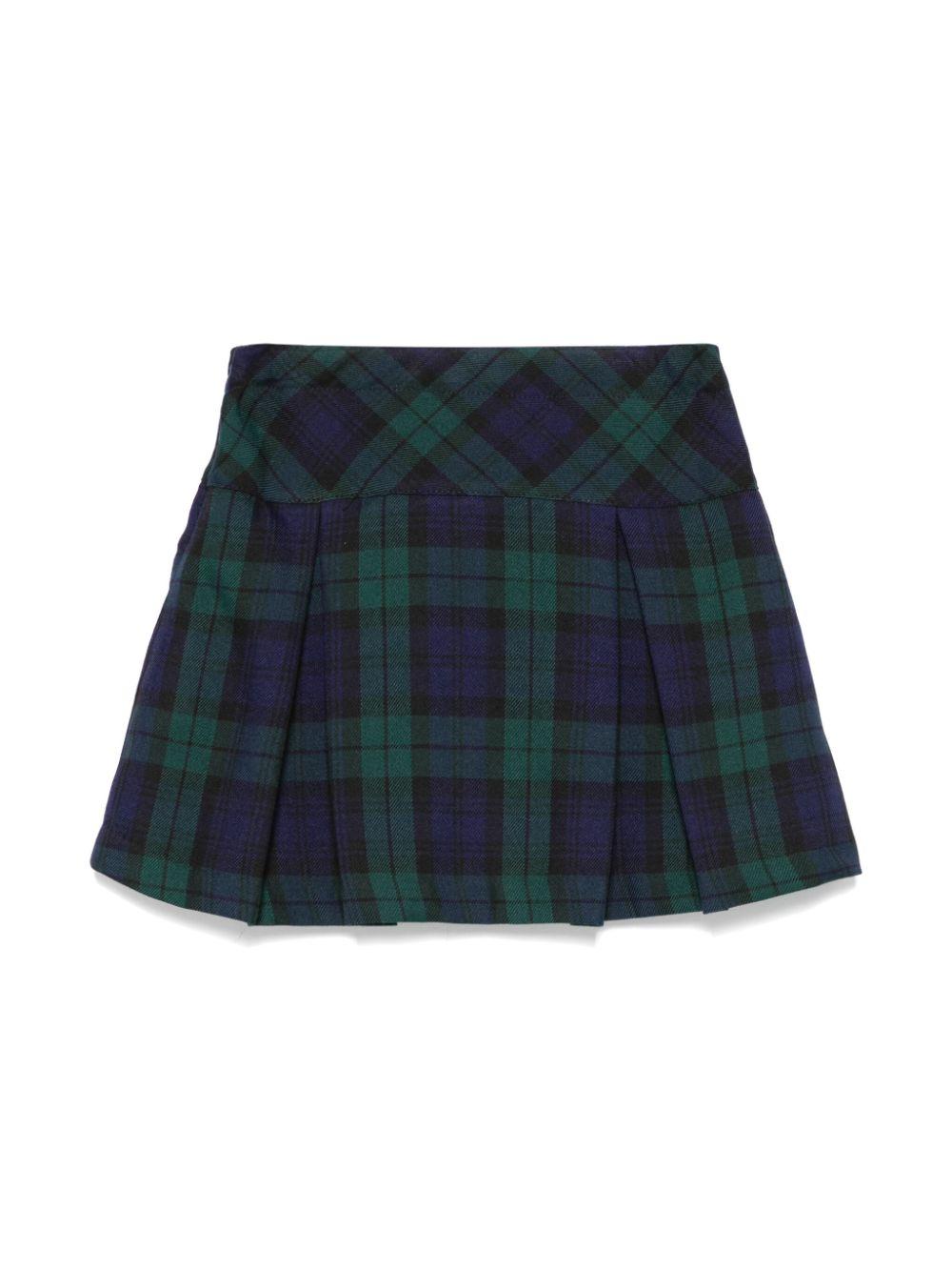 gonna a quadri verde/blu bambina