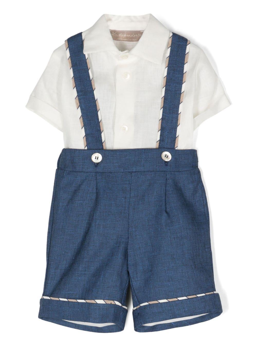 Completo bianco/blu neonato